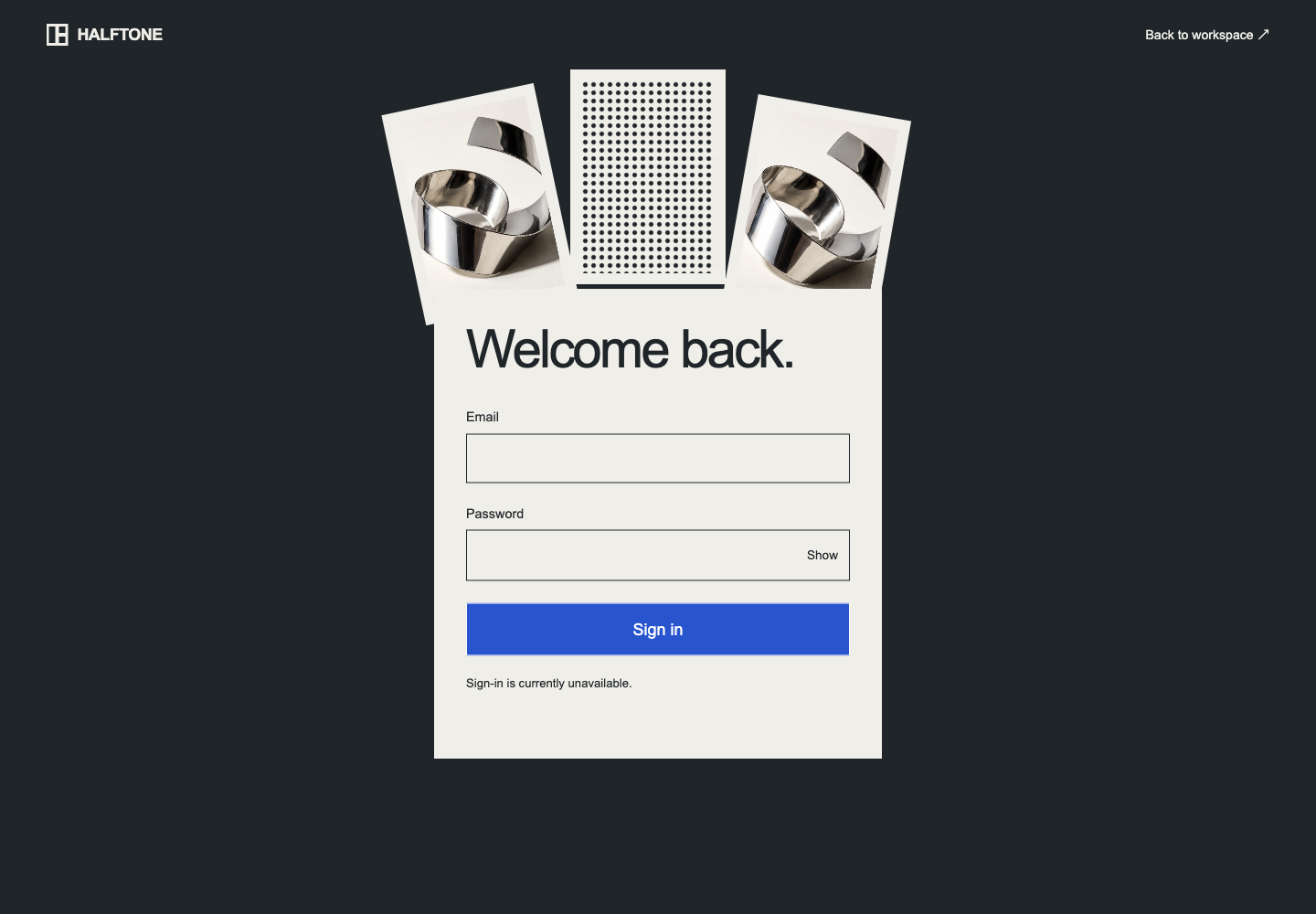 HALFTONE实际登录画面